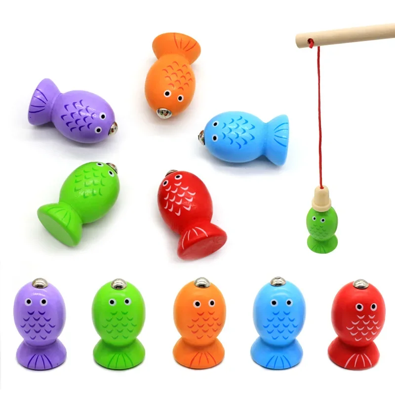 kinderen houten geometrische vormen magnetische visserij Montessori puzzel voorschools leren educatief spel baby peuter speelgoed kinderen