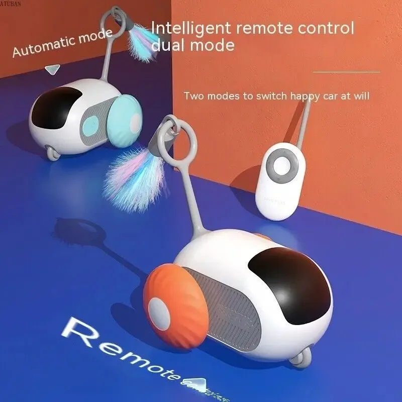 ATUBAN-coche rodante con control remoto para gatos, juguete inteligente para gatos, recargable, para interiores, perros pequeños y gatitos