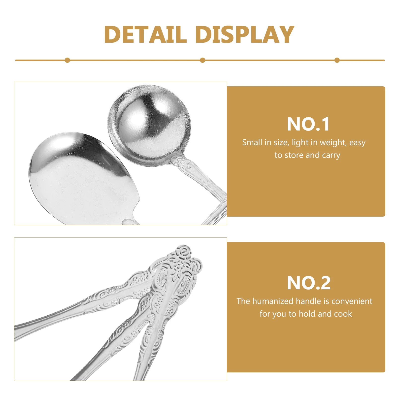 

3 Pcs Tableware Set Stainless Steel Serving Large Serving Spoons Spoons Teaspoons Soup Spoon Lightweight Practical