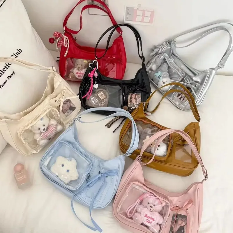 Y2k Harajuku Shoulder Bag Women Korean Transparent Ita Bag School Crossbody Bag Female Japanese Designer Preppy Handbag Purse - view 4