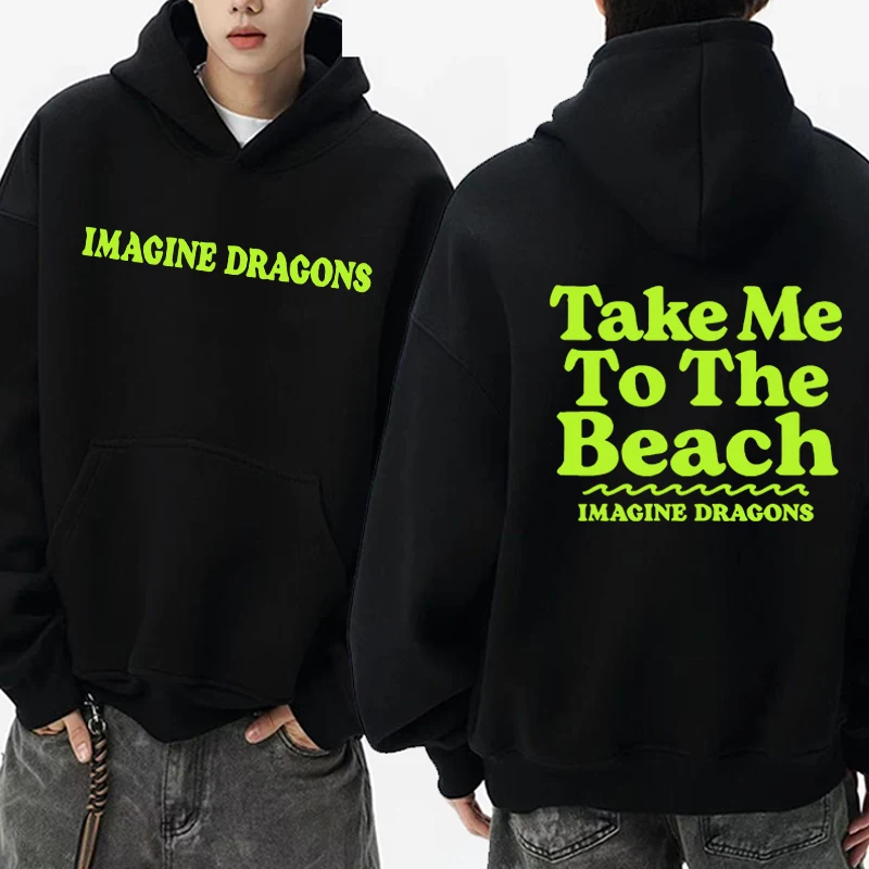 

Imagine Dragons Take Me To The Beach 2026 Double Sided printed Sweatshirt New Men women vintage Fleece pullover Unisex Hoodie