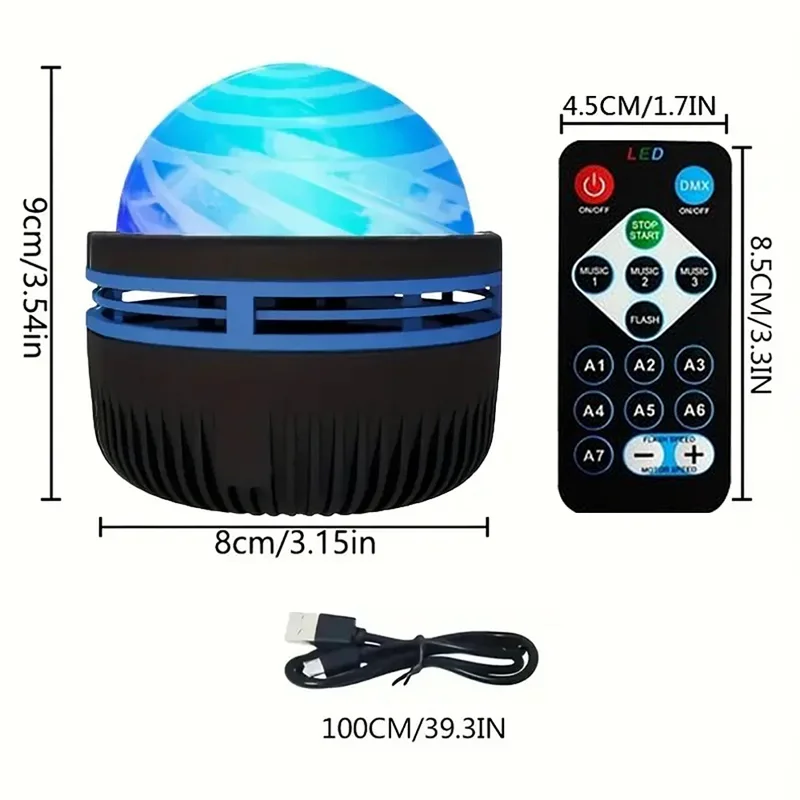 أضواء جهاز عرض (بروجكتور) ليد مزامنة الموسيقى عن بعد غالاكسي دوامة ديناميكية ضوء الليل USB RGB الضوء المحيط لغرفة الحفلات ديكو هدية للأطفال #5