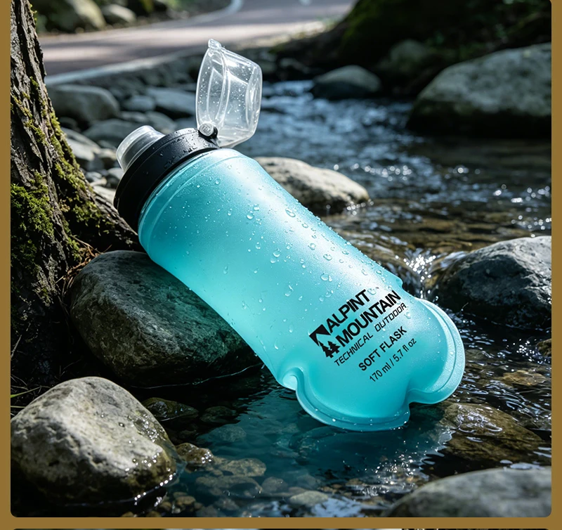 170ml Faltbare Auslaufsichere Weiche Zusammenklappbare Ernährungsflasche für Hydration Pack BPA-frei TPU, Leichtgewichtig, Leicht zu Öffnender Deckel für Läufer – Detail 34