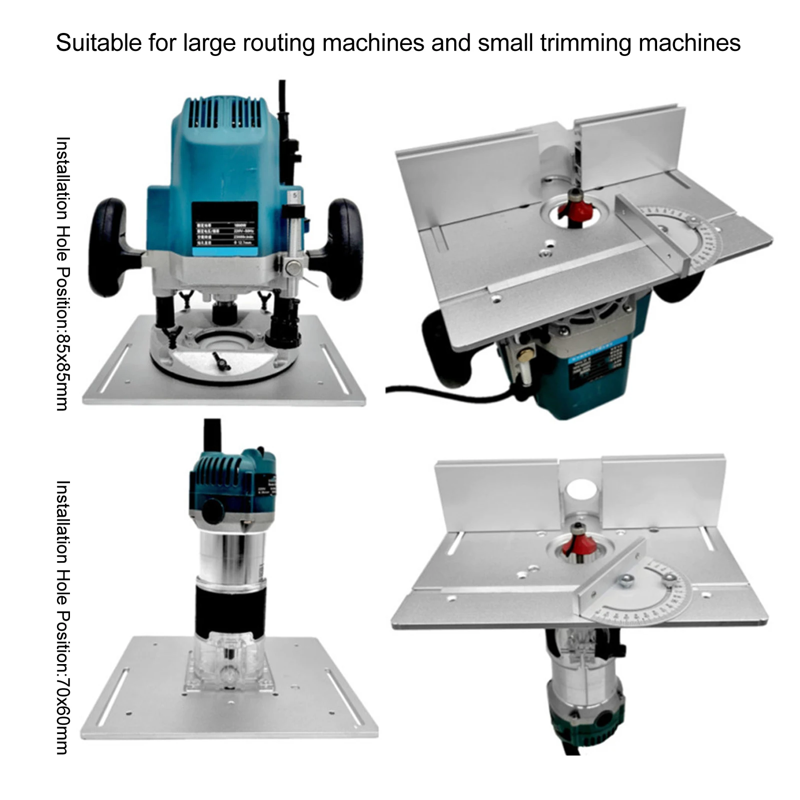 Router Table Insert Plate Anodized Router  Board Hard Wearing Aluminum Alloy High Strength for Milling Trimming Machine