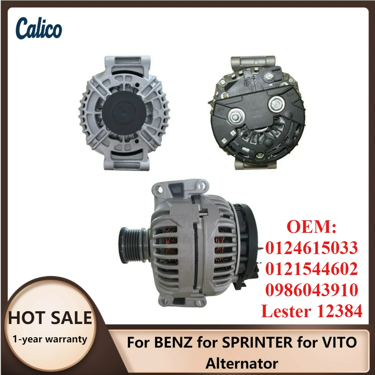 

High Cost-effectiveness Suitable ForBENZ for SPRINTER for VITO Alternator 0124615033 0121544602 0986043910 Lester 12384