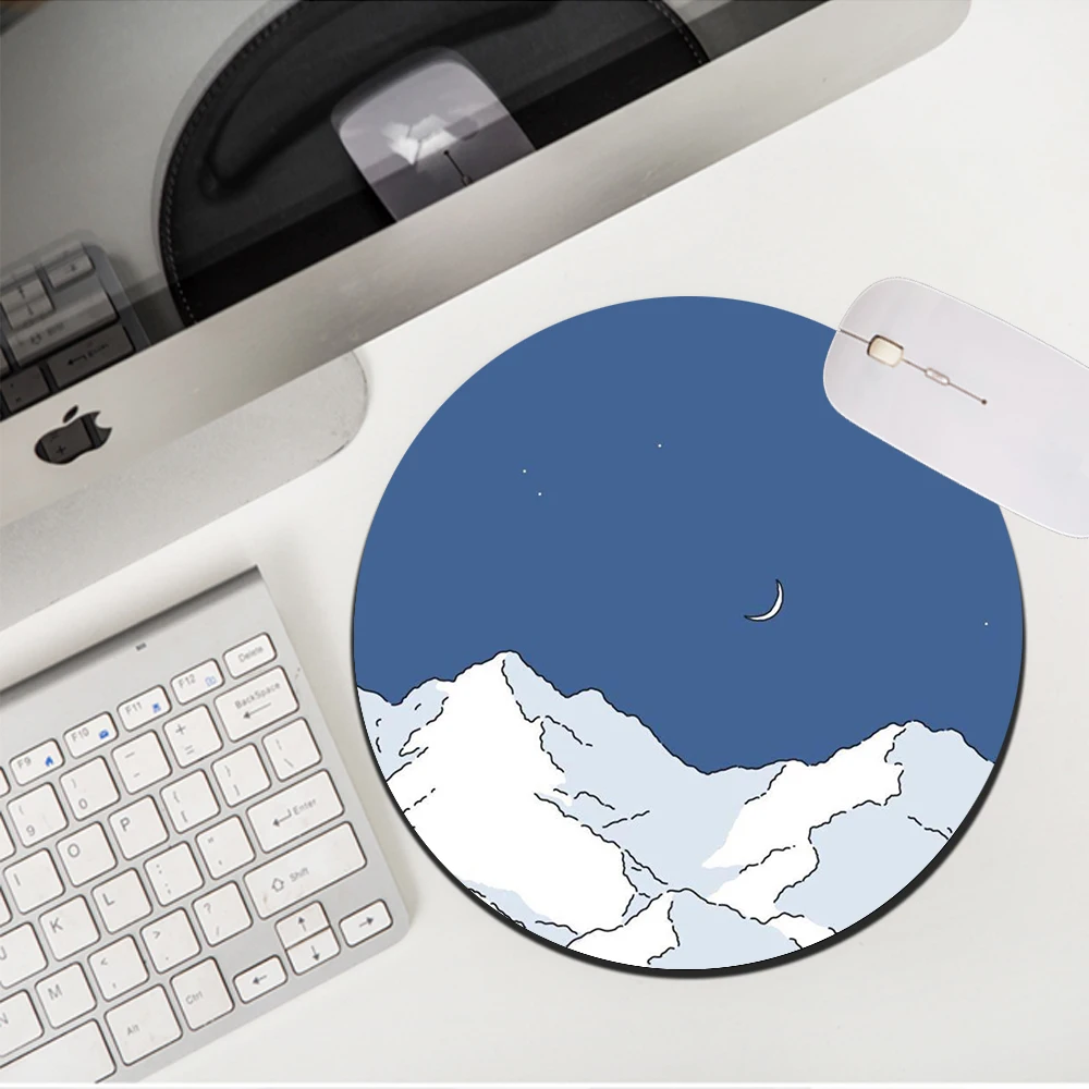 Kawaii Cute Mouse Pad Mousemats 22x22 Anime Cartoon Mouse Mat Gamer Snow Scene Gaming Accessories Mousepad for Computer Desk