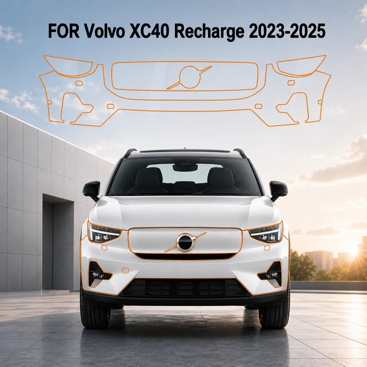For Volvo XC40 Recharge 2023-2025 TPU Bumper Pre-cut PPF Kit Clear Paint Protective Film Custom Anti Scratch Self Healing Shield