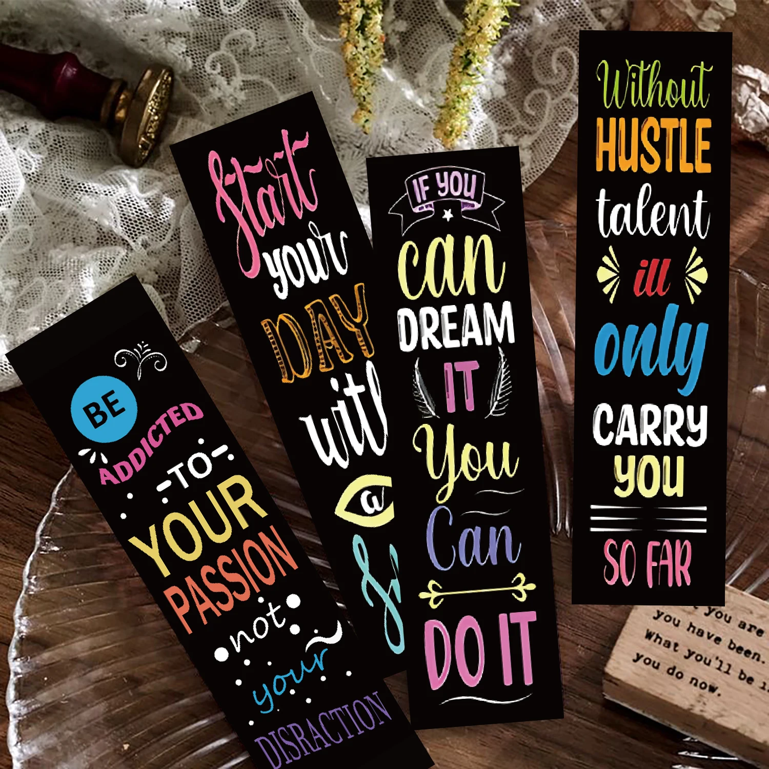 30PCS DIY Motivational Bookmarks Essential Reading Accessories for Students, Crafted from Exquisite Paper