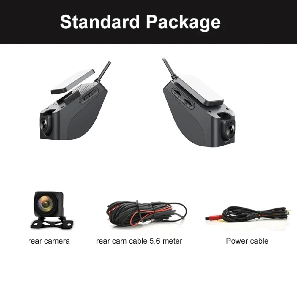 4G Mini Check on Phone 1+8G Dashcam LCWS/FVWS Dual Lens Video Record WIFI GPS Rear View Remote Live Car DVR Camera