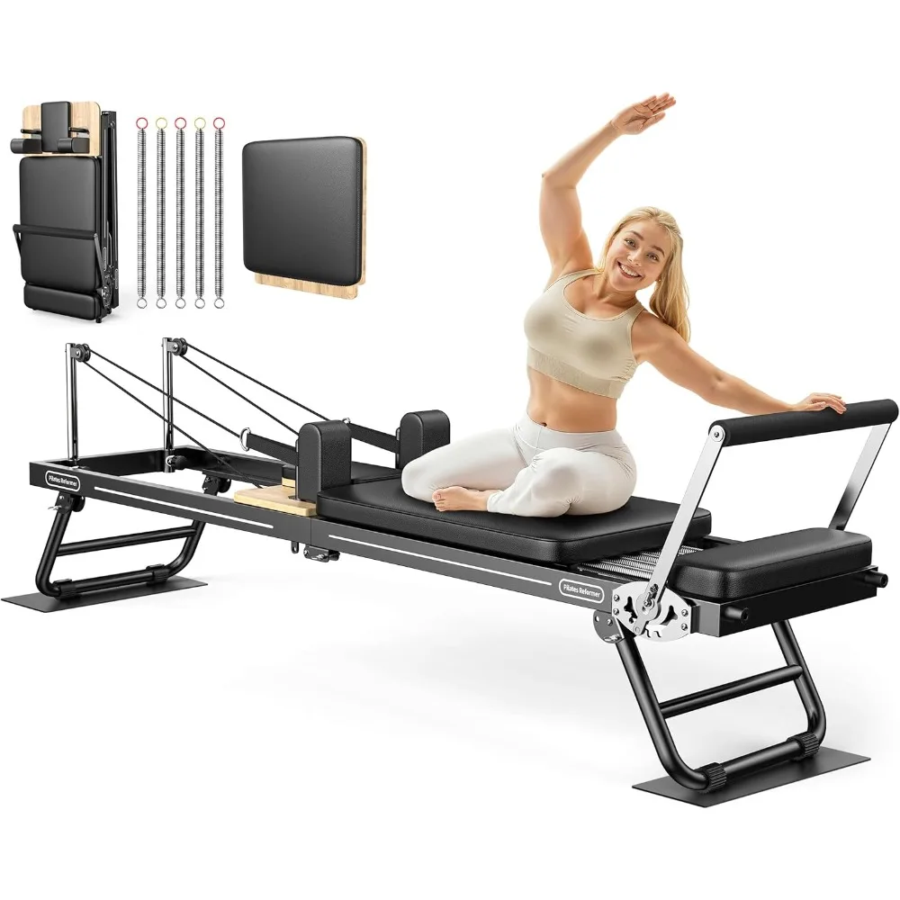 

89'' Foldable Pilates Machine & Equipment for Home Use and Gym Workout, with Springs and Jumpboard, Pilates Equipment