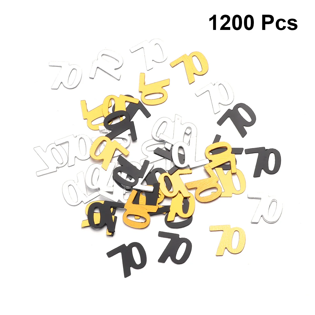 

1200pcs Number 70 Foil Confetti Party Decoration For Birthday Anniversary Celebration Table Scatter Golden Silver