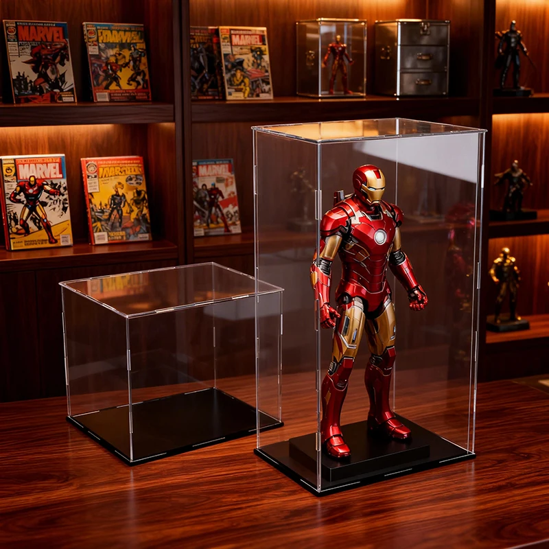 Clear Assemble Acrylic Display Cabinet Dustproof Display Case for Action Figures Collectibles Model Toy Car Storage Organizer