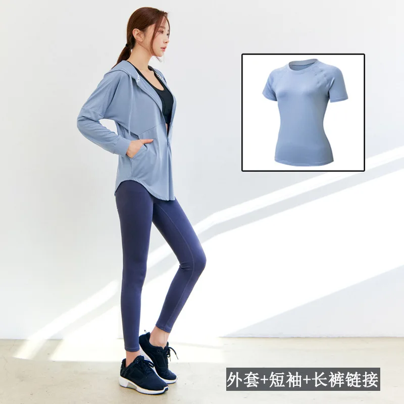 3pcs Spring Women Yoga Suit Tracksuit Elastic Quickly Dry Hoodie Jacket+sweatshirt+sweatpant Jogger Fitness Gym Workout Set