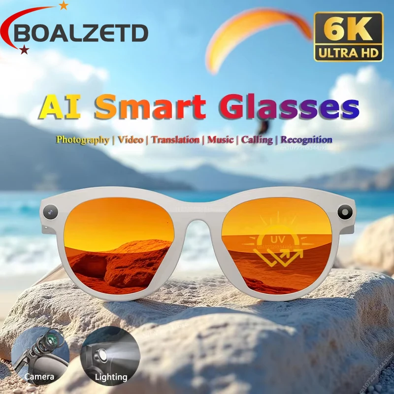

2025 New For Xiaomi 6K HD AI Photograph Smart Glasses Chat GPT 200MP Camera BT Call 290Mah Voice Assistant Control Smart Glasses