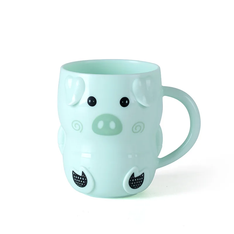 260ml Cartoon Cute Piggy Anti-slip Drink Water Mug Cup Wash Cup Drinkware for Baby Kids Children Student Creative Gift Wholesale