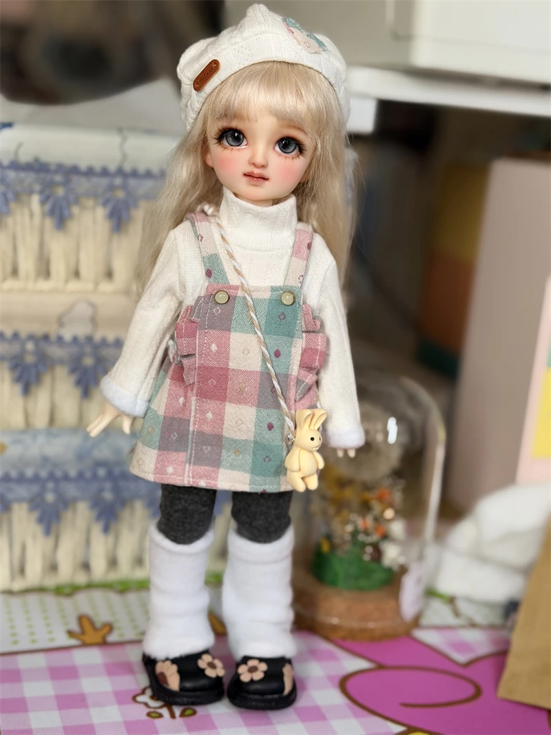 1/4 1/5 1/6 사이즈에 적합한 BJD 인형 옷 서스펜더 스커트 옷 세트 인형 액세서리(6점)