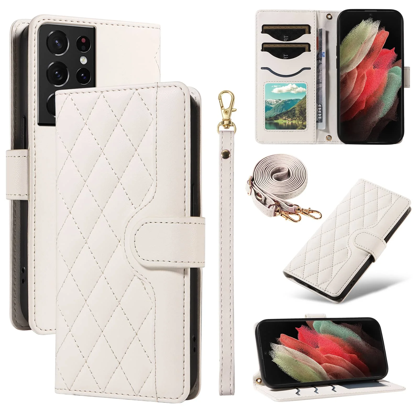 Чехол-кошелек Ultra Note 8/9/10/20 Ultra для Samsung Galaxy S21/S20 Ultra для женщин, откидная крышка с держателем для карт и чехлом-подставкой