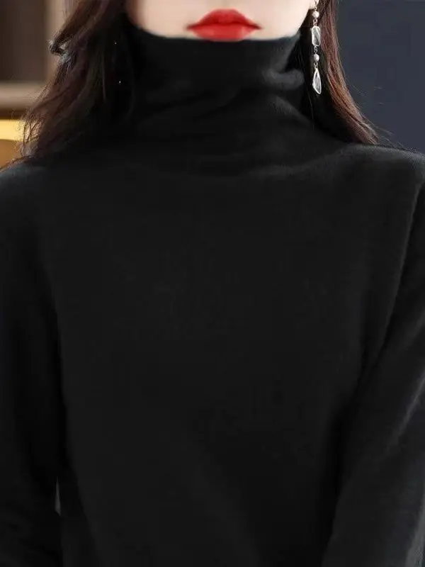 Ele ハイネ レディース ニット ウール セーター 秋冬 ベースレイヤー 高級 カメレ カジュアル ルーズフィット ロングスリーブ