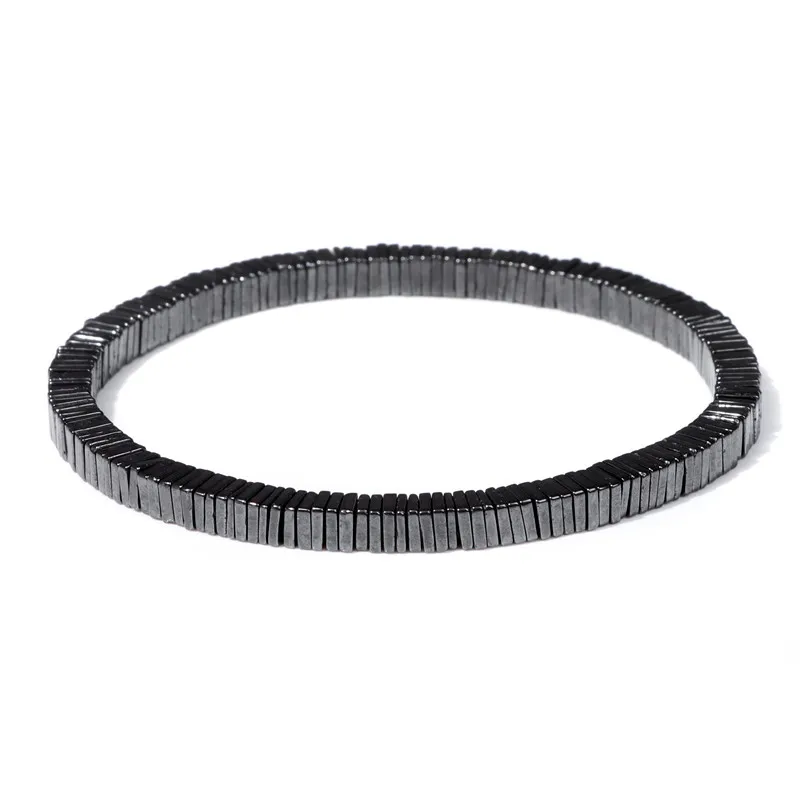 Men Hematite Bracelet Loss Weight No-magnetic Black Hematite Bead Bracelet Healing Health Therapy Balance Pulsera Jewelry Gift