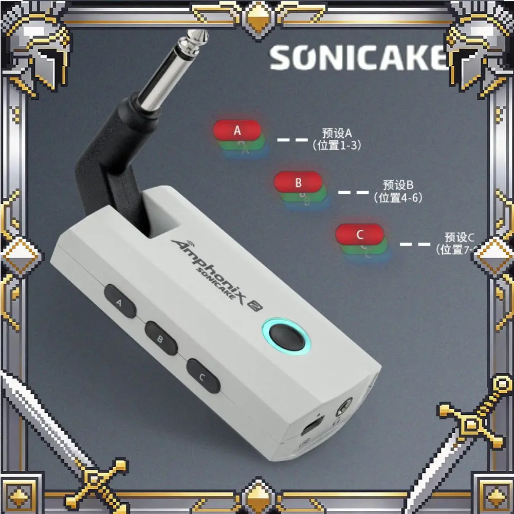 sonicake-amphonix-2-amplificador-de-guitarra-para-auriculares-bluetooth-modo-dual-con-50-presets-de-fabrica-9-modulos-de-efectos-control-por-aplicacion-bateria-qap-50