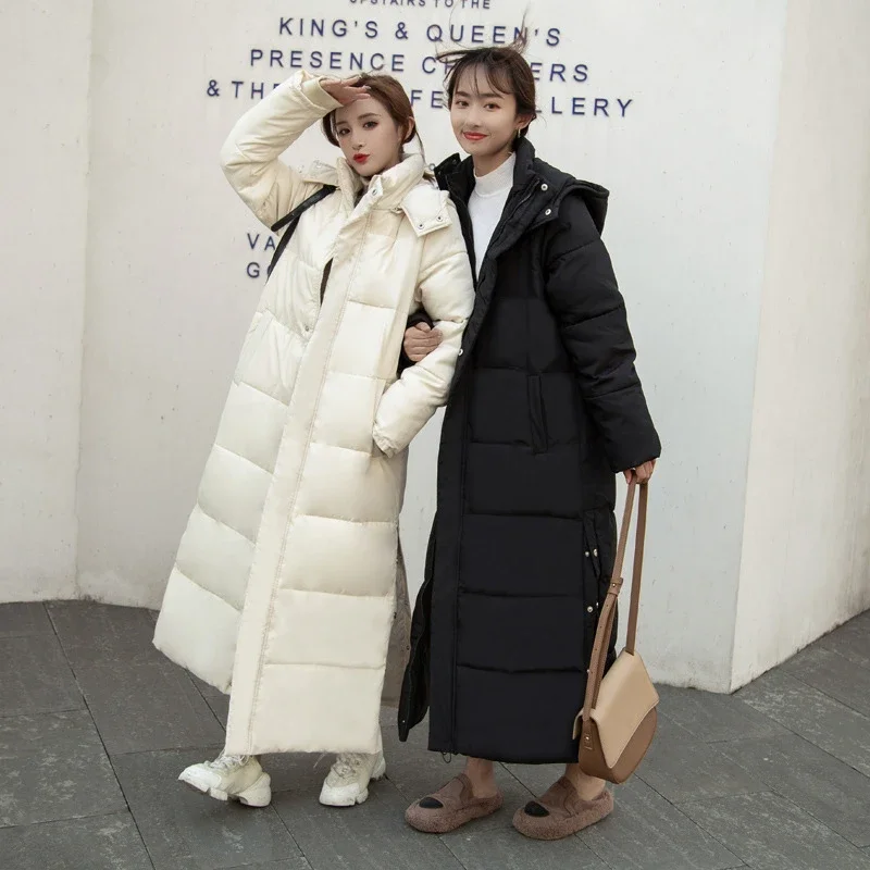 Women Jackets Extra long Parkas Hooded Cotton Padded Female Coat High Quality Warm Outwear Womens Parka Winter Coats