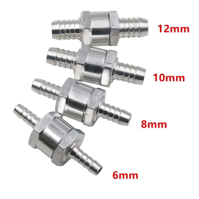 Unidirectional Valve 4/6/8/10/12/14/16mm 6-size Aluminum Alloy Fuel Check Valve Installation Carburetor