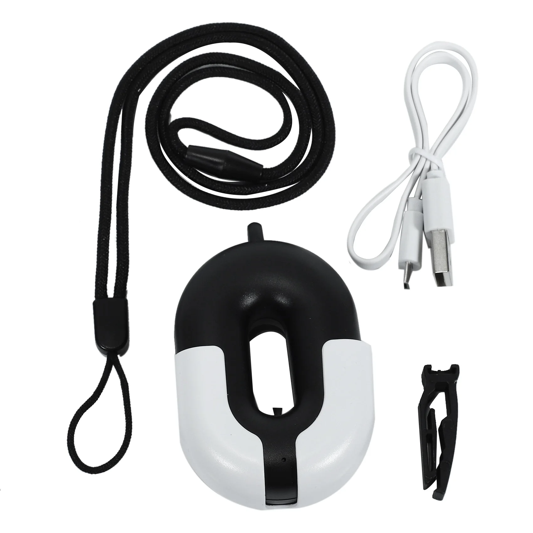 B46C Personal Wearable Air Purifier Necklace Mini Portable Air Freshner Ionizer Negative Generator Low Noise Black
