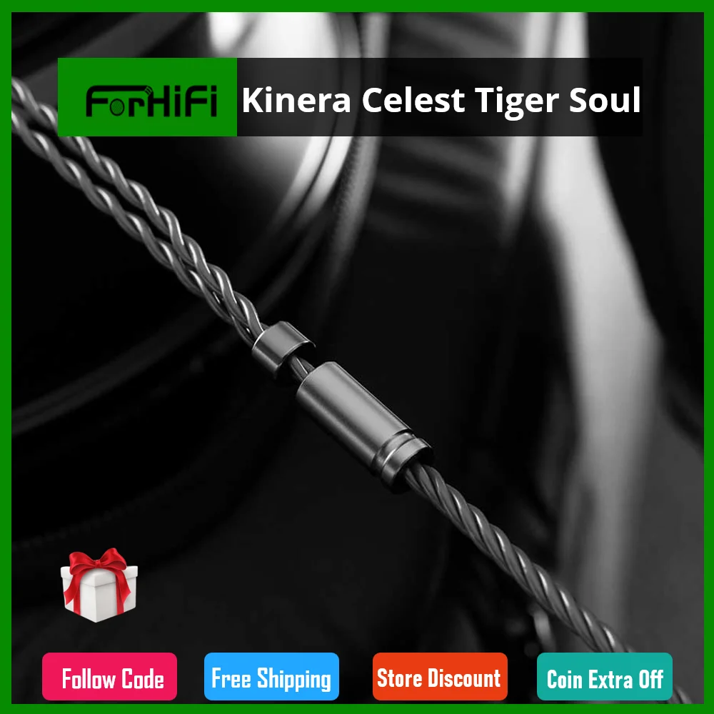 Kinera Celest Tiger Soul Headphone Upgrade Cable 4 Core OFC Pure Copper Plated With Gold 3.5mm Plug 0.78mm 2Pin Earphone Cable