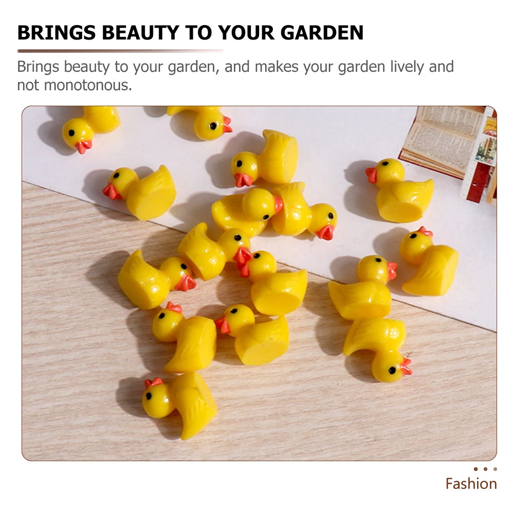 

100 Pcs Resin Duck Ornaments Mini Figures Little Miniature Garden Figurines Bulk Tiny Miniatures Child