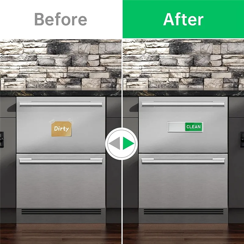 

A45M-2 PCS Dishwasher Magnet Clean Dirty Sign Shutter As Shown ABS Only Changes When You Push It Non-Scratching Dishes Clean Dir