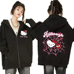 Y2k Clothing Y2K Hoodie Women's Sanrio Hello Kitty Cute Cartoon Pattern Sweatshirt Fashion Winter Long Sleeve Warm Pullover Top