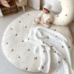 New Cotton Round Crawling Mat Infants and Young Children Removable and Washable Floor mat Exquisite Embroidery Baby Tent Carpet