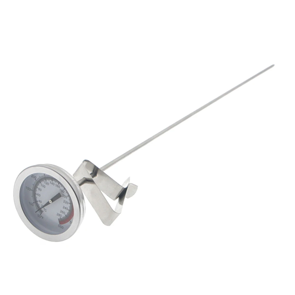 

Stainless Steel Oil Thermometer Cooking Temperature Gauge with Clip for Deep Fry Food Coffee Silver Glass Home Kitchen Gadgets