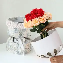 크래프트 종이 꽃 패키지 라운드 부케, 스테레오 장미 안감 포장지, 꽃 가게 재료 보조 도구, 10 개