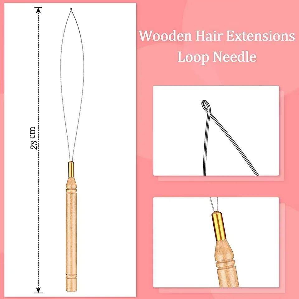 10-20PCS Pulling Hook Needle Used For Silicone Microlink Bead And Feathers Micro Rings Loop Tool Loop Threader Wire Pulling Hook