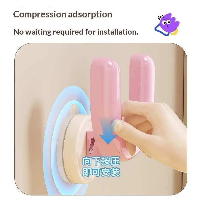 Suction Cup Slipper Hanger Reusable U-Shaped Wall Mounted Punch-free Storage Rack for Home Bathroom Organization