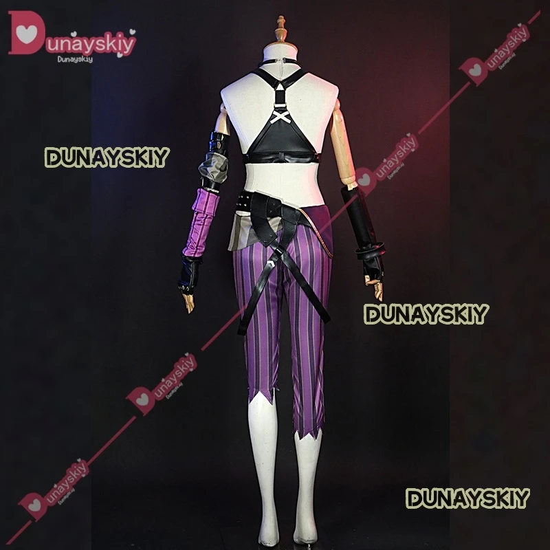 Jinx Cosplay LOL Costume Anime LOL Arcane Jinx Cosplay Uniforme Abiti 130 centimetri Parrucca di Carnevale di Halloween Vestito Costume di Alta Qualità