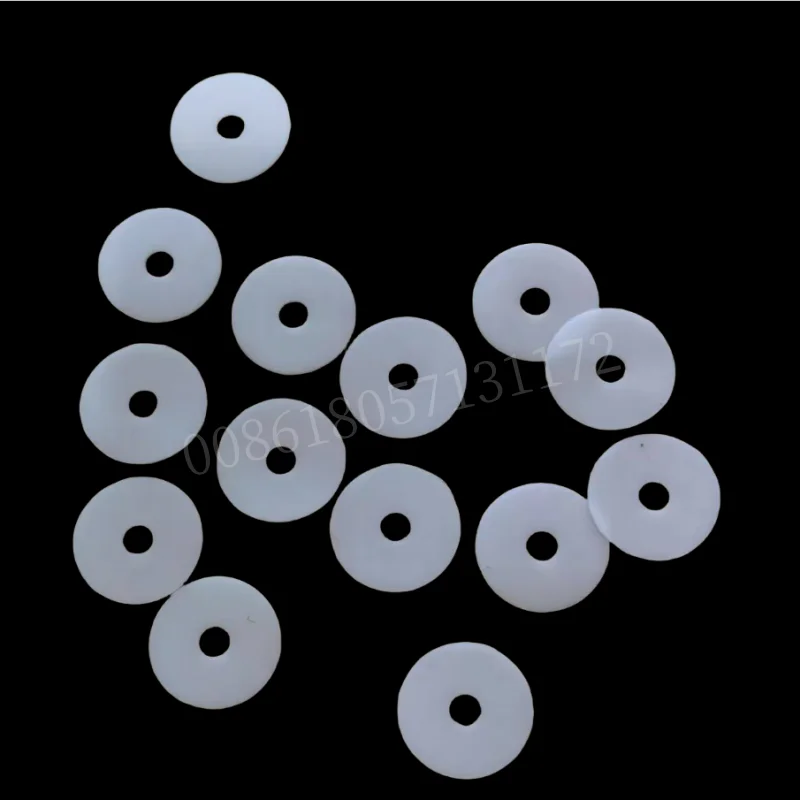 

Custom PTFE Shim,Flat Washers,Spacers,100pcs, ID 2.8mm to 3.3mm,0.2mm to 1mm Thick,High Temp & Chemical Resist Gasket,White