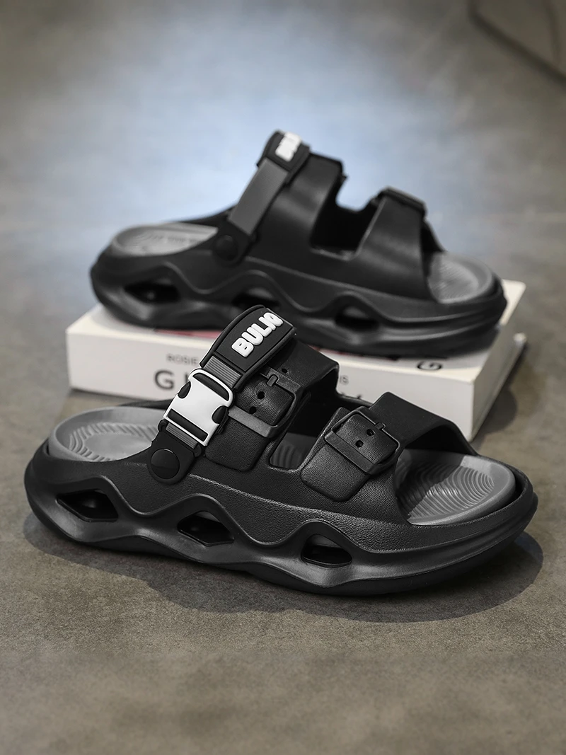 

Men's 2026 New Casual Sports Beach Slippers Anti-Slip Driving Dual-Purpose Birkenshoes Flat Sandals Thick Bottom EVA Slippers