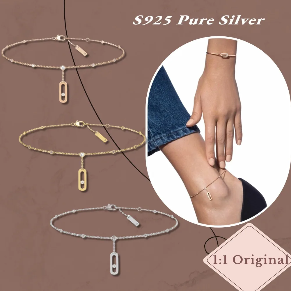 Elegant original MOVE UNO ANKLE BRACELET Bracelet Sterling Silver 925 Bracelets Luxury woman Jewelry Accessories