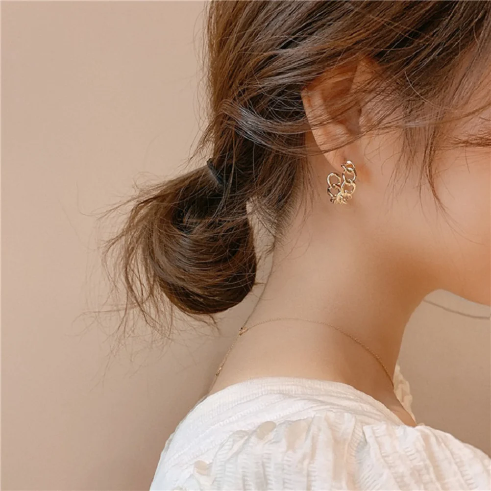 

1Pair Geometric Metal Earrings Long Tassel Design Lightweight Ear Jewelry Fashion Women Eardrop Gift for Party Daily Wear