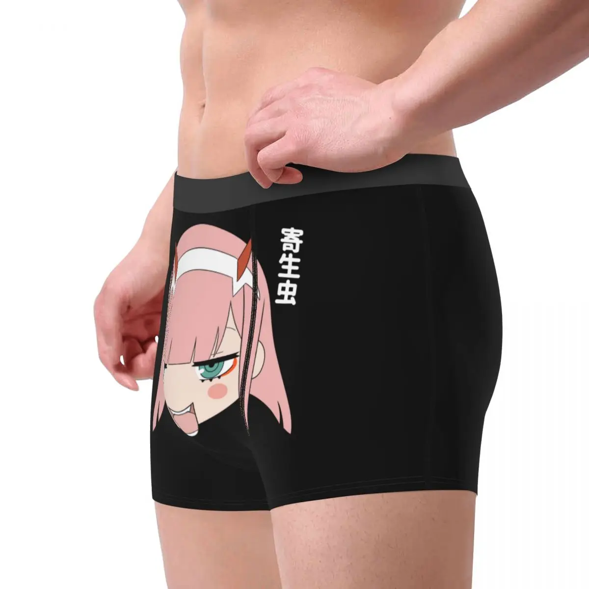 Custom Kawaii Zero Two Underwear Men Stretch Darling In The Franxx Anime Boxer slip Shorts mutandine mutande morbide per Homme