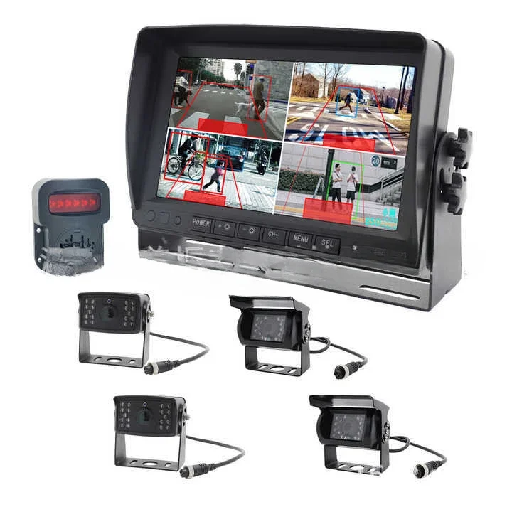 Bus Forklift Construction Vehicle Four-way Surveillance Recorder with MP5 Music Video Playback FM Touch Screen BSD