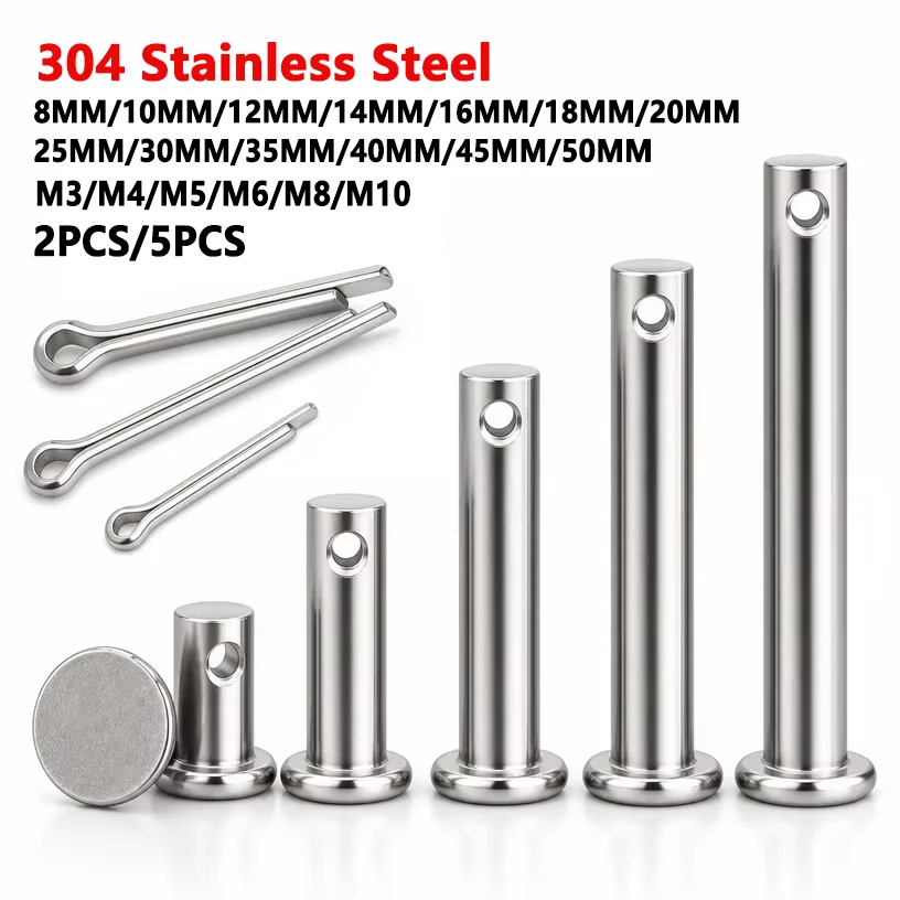 Stainless Steel M3 M4 M5 M6 M8 M10 Pin Sets Including Perforated Open-End Flat-Head Cylindrical Pins Stop Pins and Locating Pins