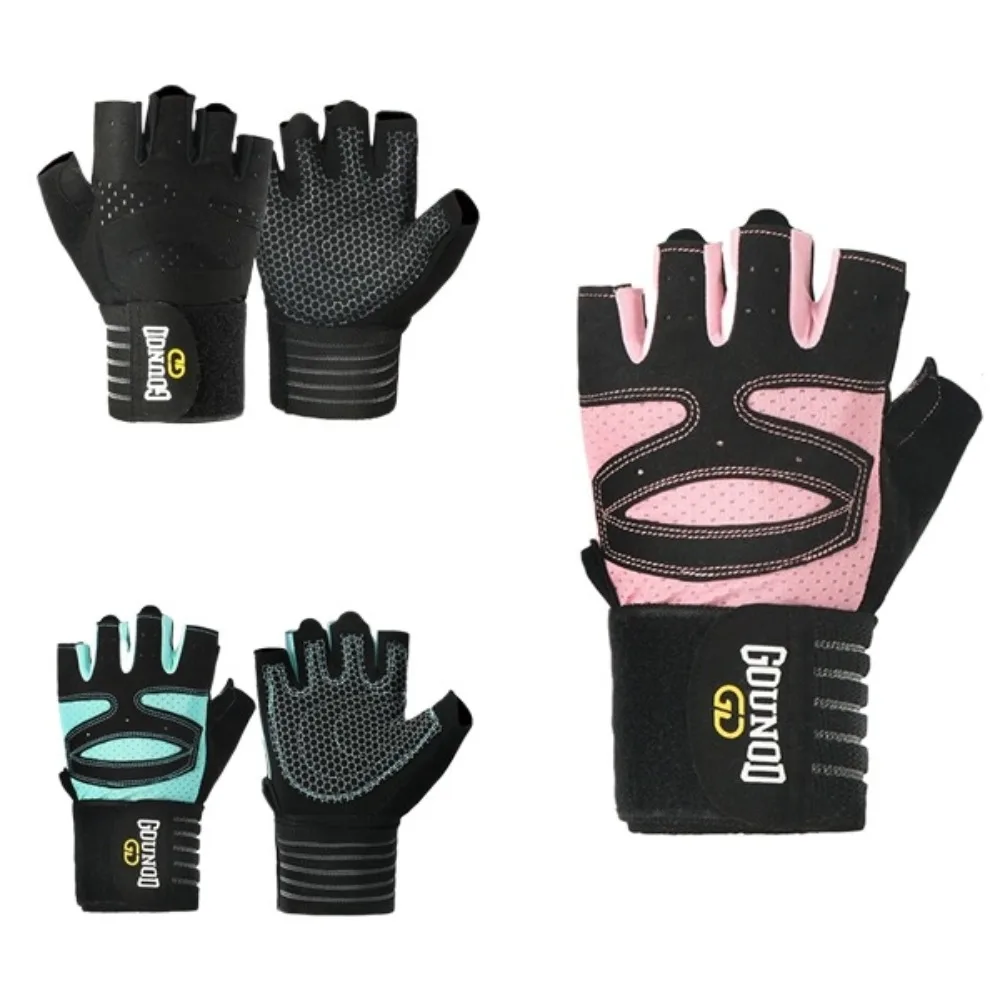 Breathable Weight Lifting Gloves Non-Slip Curved Open Back Cycling Motorcycle Gloves Shockproof Wearproof