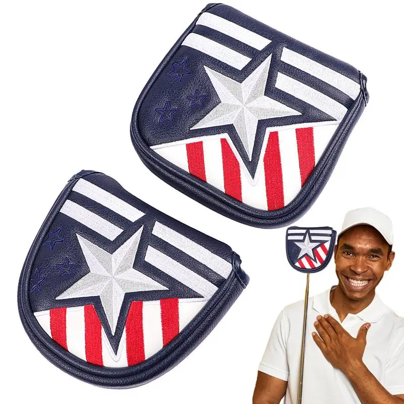 Golf Club Covers Five-Pointed Star And Stripes Club Protective Equipment Golf Headcovers Golf Putter Protective Cover Fits Most