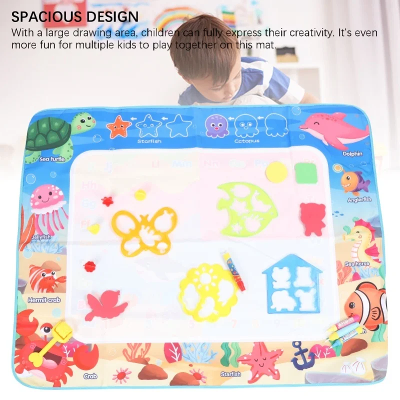 Crianças água doodle esteira reutilizável tamanho grande pintura a água placa de escrita brinquedos educativos com canetas