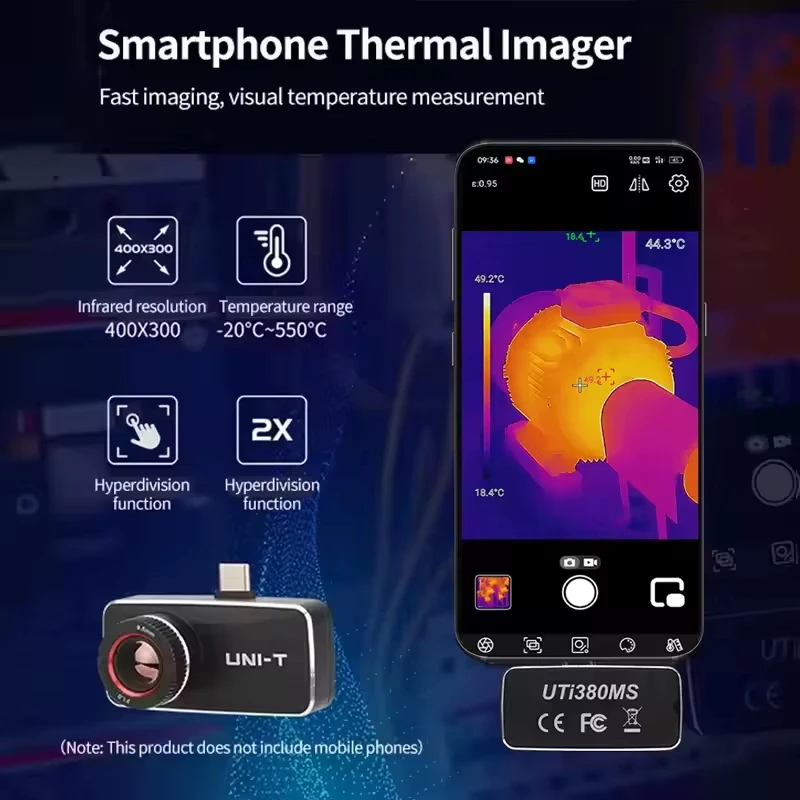 UNI-T Thermal Camera For Phone UTI380M UTI380MS 400×300 Pixels Thermal Imager IOS Android Manual Focus PCB Circuit Failure Test