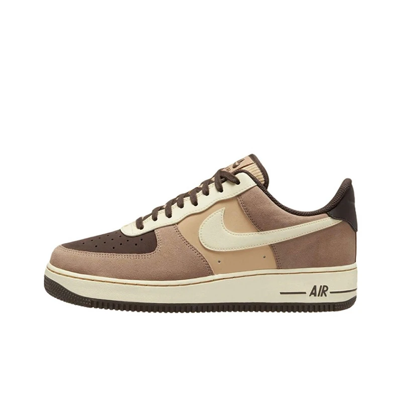 Zapatillas de skate Nike Air Force 1 para hombre y mujer, zapatillas de skate bajas antideslizantes y resistentes al desgaste, color marrón arroz