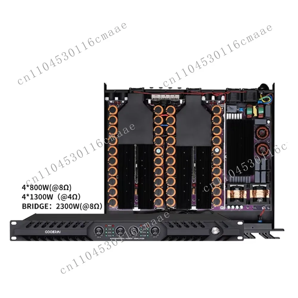 MIA-DB408 4*1800W Digital Audio Power Amplifier Professional Class D DJ Audio Sound Amplifier  System for Bridge 5300W 8Ω